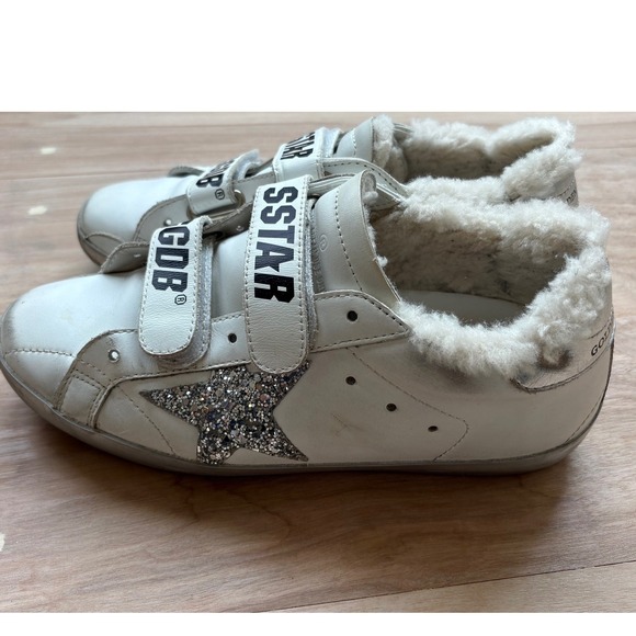 Golden Goose Shoes - Golden Goose Old School Leather Glitter Star Sneakers Shearling Women's 36 US 6